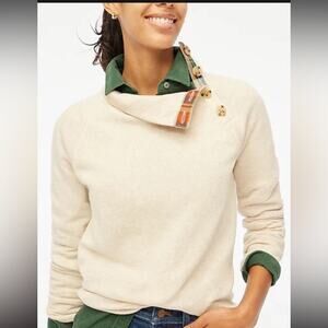 J.Crew Factory Wide button-collar pullover sweatshirt Size XS BT357